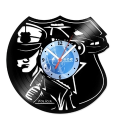 Relógio De Parede - Disco de Vinil - Profissões - Policial - VPR-051