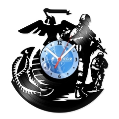 Relógio De Parede - Disco de Vinil - Profissões - Fuzileiro Naval - VPR-052