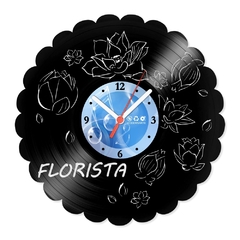 Relógio De Parede - Disco de Vinil - Profissões - Florista - VPR-078