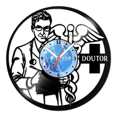 Relógio De Parede - Disco de Vinil - Profissões - Médico Doutor - VPR-094