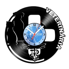 Relógio De Parede - Disco de Vinil - Profissões - Veterinária - VPR-096