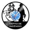Relógio De Parede - Disco de Vinil - Profissões - Bombeiros Incêndio - VPR-108