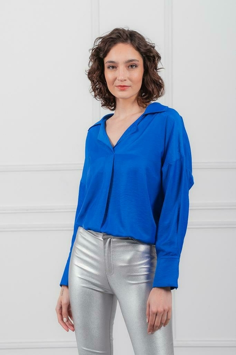 Blusa Azul de saten - Cent