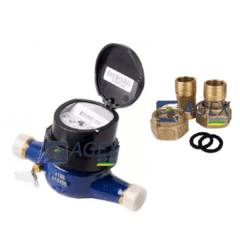 hidrometro multijato 1/2" com conjunto kit conexões metal latão dn15