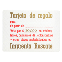 Tarjeta de regalo Rescate por $20.000