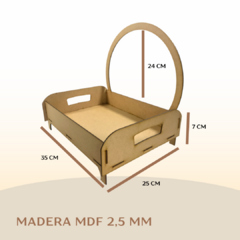 PACK. X 3 BANDEJA ARO 35x25 MADERA