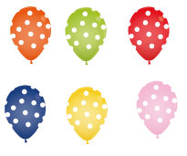 PACK. X 12 GLOBO COLORES PUNTOS R12