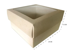 PACK. X 6 CAJA TAPA MEDIANA KRAFT CON VENTANA - comprar online