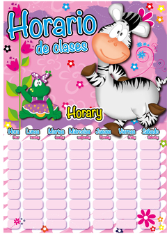 PACK. X 12 HORARIOS DE CLASE 60x45 cm - comprar online