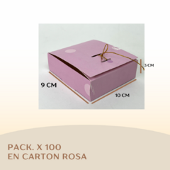 PACK. X 100 CAJA JOYERO ROSA 10*9*3