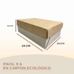 PACK. X 6 CAJA RECTANGULAR MEDIANA KRAFT