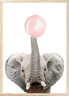 (795) ELEFANTE CON CHICLE ROSA