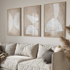 TRIO ABSTRACTO Beige y Blanco - comprar online