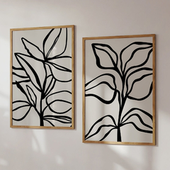 (1667) Black & Beige Abstract Leaf - comprar online