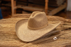 SOMBRERO SUPER ALON CAFE CON TRENZA DE IRACA 11-12 CMS DE ALA