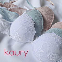 Conjunto de puntilla y microfibra, con corpiño con taza soft push up y cola less. Art 8097 - Kaury Store