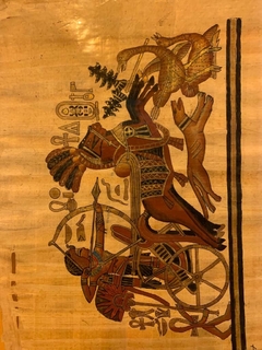 Faraó Tutankhamon caçando avestruzes