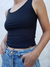 Musculosa Escote Abierto - Negra Lisa - comprar online
