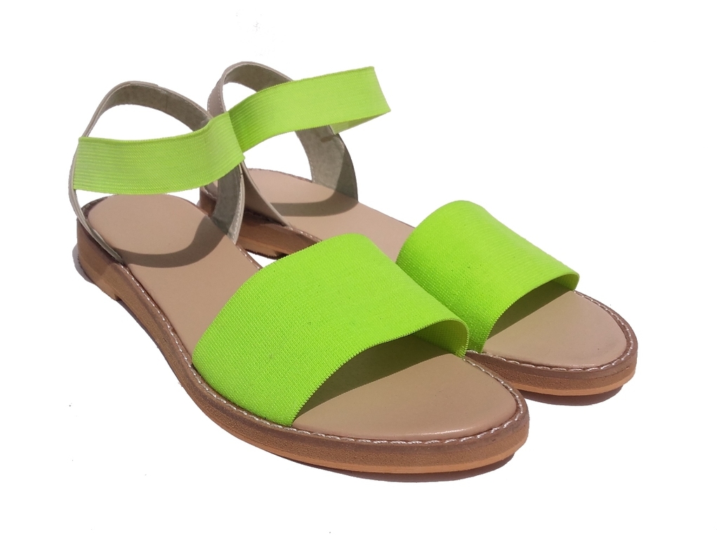 Sandalias con elastico verde