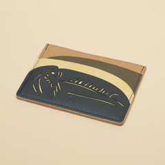 green toucan cardholder leather