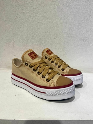 SNEAKERS ALL STAR LONA BEIGE BASE ALTA - comprar online