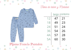 Pijama Francia Celeste en internet