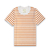 Remera Picasso Rayada Naranja/Blanca