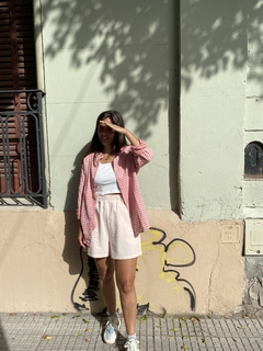 Short Luisa lino rosa - comprar online