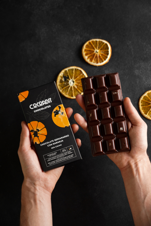 Tableta de Chocolate Semiamargo con Naranja 100gr