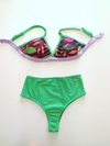 Bikini triangulito ciruela y verde