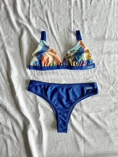 Bikini triangulito Estampado Lavanda Azul Francia