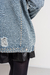 B107 Campera denim jean larga con tachas y roturas - tienda online