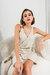 569 Vestido de lino cruzado con argolla en bretel - tienda online