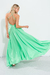 600 Vestido largo falda plato espalda abierta cruzada en seda pesada - comprar online