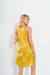 547 Vestido de seda estampada cuello americano abotonado atras - comprar online
