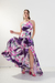 906 - 2 MAXI FALDA DE SEDA ESTAMPADA CON TAJO Y BOLSILLOS - comprar online