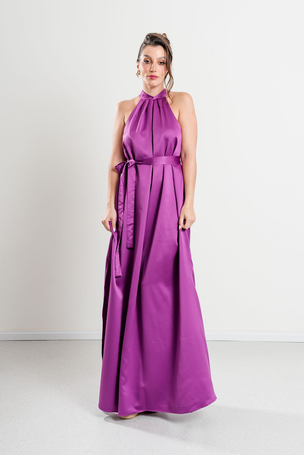 Vestido seda online largo
