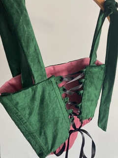 Corset CISNE ❤ Velvet verde (edición única, reversible, talle 1) - comprar online
