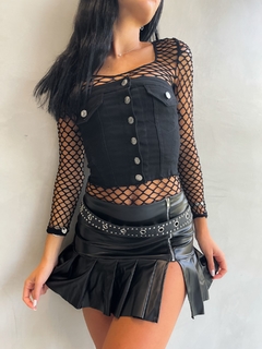 Corset de jean MEGAN negro - tienda online