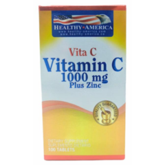 Vitamina C 1000mg + Zinc X100 Tabletas - Healthy America