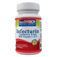 Infecturin Cranberry con Vit C & E x60 Softgels - Healthy America