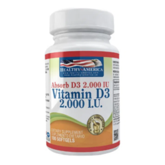 Vitamina D3 2000 IU 100 Softgels Healthy America