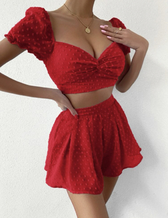 CONJUNTO IMPORTADO AMELIE ROJO (TOP + SHORT) en internet