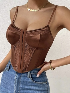 CORSET SATÉN CHOCOLATE - tienda online