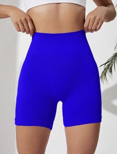 SHORT SEAMLESS PUSH UP BLUE - comprar online