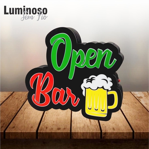 Luminoso Open Bar a Pilha