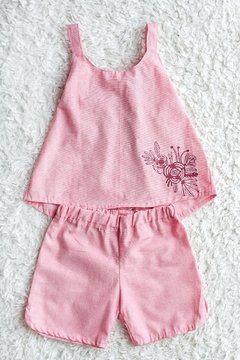 Pijama de niña coral