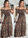 VESTIDO OMBRO A OMBRO ANIMAL PRINT ONCINHA LONGO  CLICK DA MODA RP