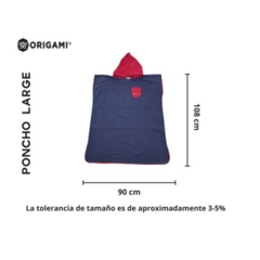 ORIGAMI PONCHO ADULTO PETROLEO ROJO - tienda online