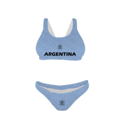 CONJUNTO TOP VEDETINA HIDRASPORT MUJER - ARGENTINA CELESTE